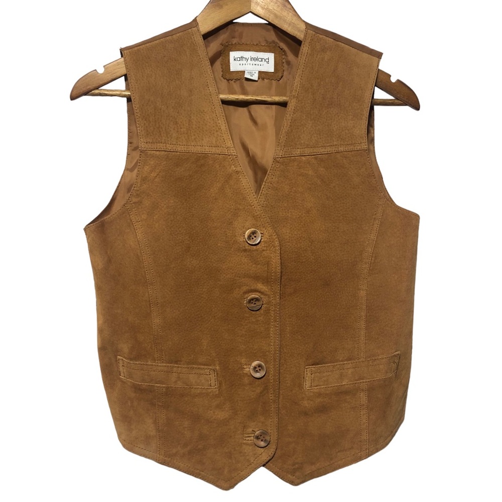 Kathy Ireland Vintage Sportswear Leather Vest Size Medium